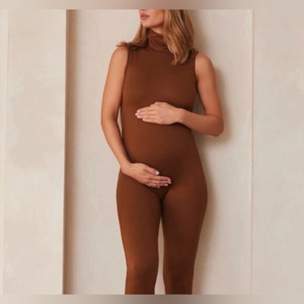 BUMPSUIT The Stevie Maternity Jumpsuit in Toffee Sz Small NWT $145